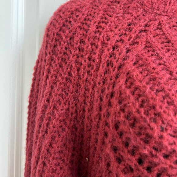 Elsamanda Athropologie Made in Italy Rust Red Sweater Size Small Alpaca Mohair - Picture 10 of 13